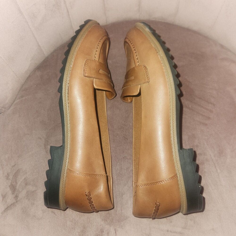Clarks Collection Leather Loafers Westlynn Bay Tan Womens 10 - Picture 5 of 7
